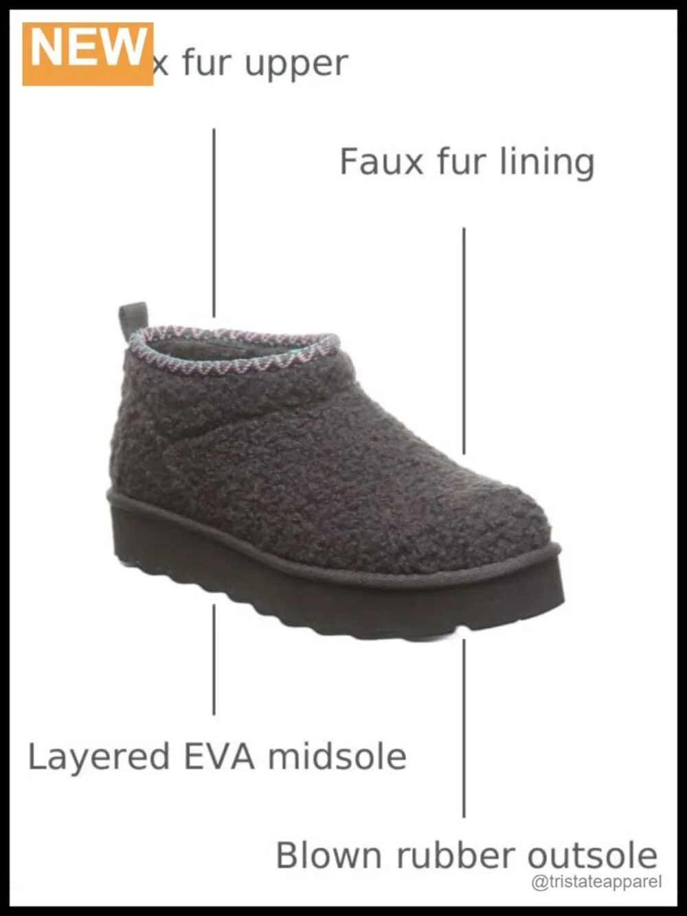 Faux Fur Ankle Boots | Women's Slip On Winter Boot | Removable Faux Fur Footbed